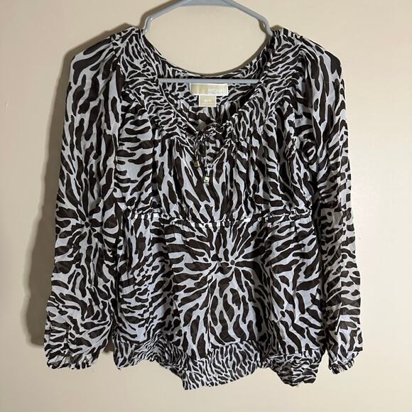 MICHAEL Michael Kors Tops - MICHAEL Michael Kors Animal Print Long sleeve blouse S